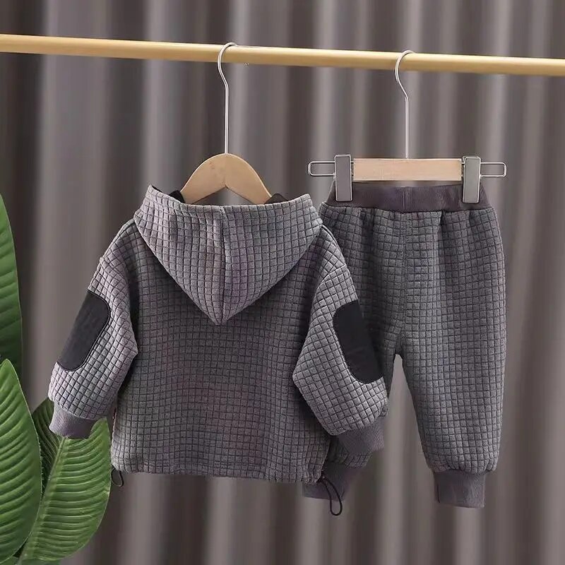 Animal Patchwork Hoodie Sweatpant Set For Toddler Baby Boys 15y - 11