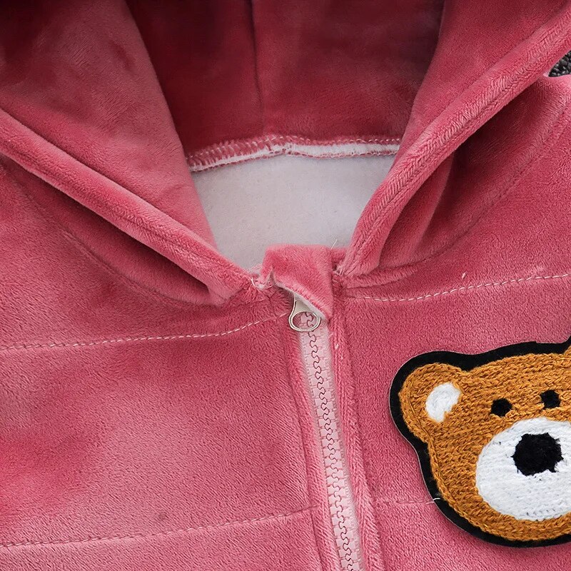 Kids Christmas Outfit Set Hooded Cartoon Cotton Vest Top Pant - 16