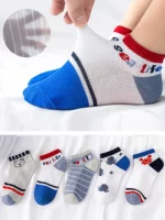 5pack Breathable Mesh Baby Boys Socks Soft Thin Springsummer Collection - 4