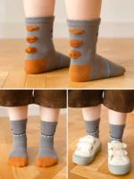 Dinosaur Newborn Baby Socks 5pairs Warm Knit Cotton For Autumn Winter - 6