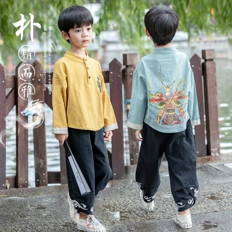 Boys Traditional Chinese Tang Suit Han Style Performance Costume - 7