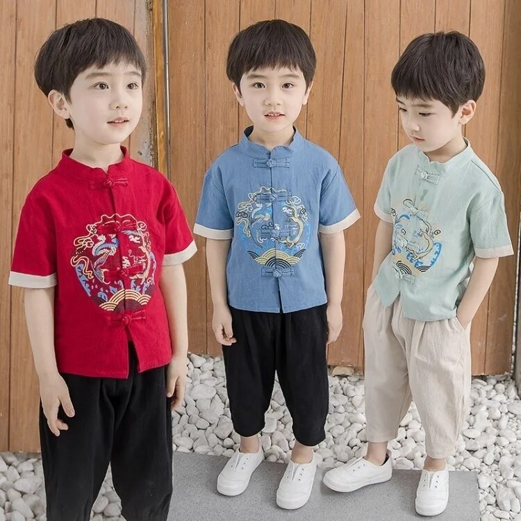 Boys Traditional Chinese Tang Suit Han Style Performance Costume - 17