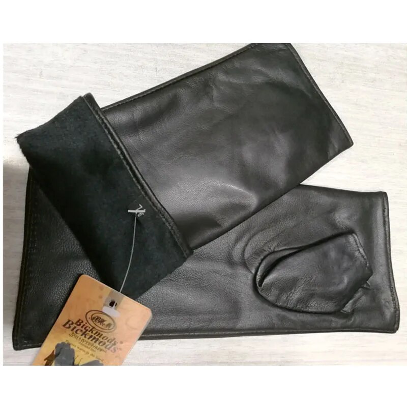 Unisex Sheepskin Leather Halffinger Driving Gloves Motorcycle Riding Sun Protection - 13