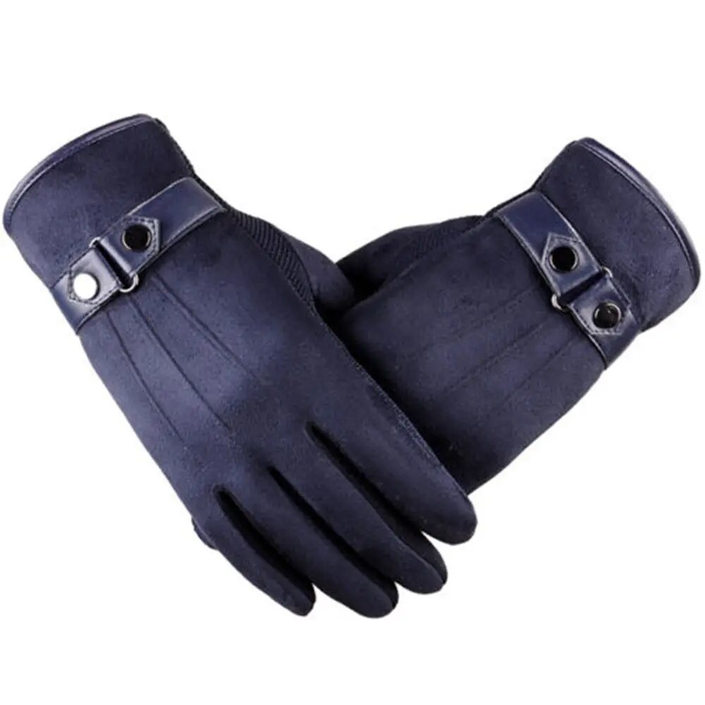 Mens Leather Touch Screen Gloves With Thermal Fleece Lining Winter Warm Driving Mittens - 9
