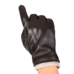 Vintage Mens Sheepskin Leather Driving Gloves With Warm Wool Lining - 2