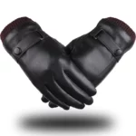 Mens Pu Leather Winter Gloves Waterproof Thermal Touchscreen Motorcycle Cycling - 3
