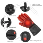 Rechargeable Winter Heated Leather Ski Gloves For Men Waterproof Thermal - 4