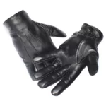 Mens Genuine Leather Winter Gloves Touchscreen Compatible Sheepskin Wool Lining - 2