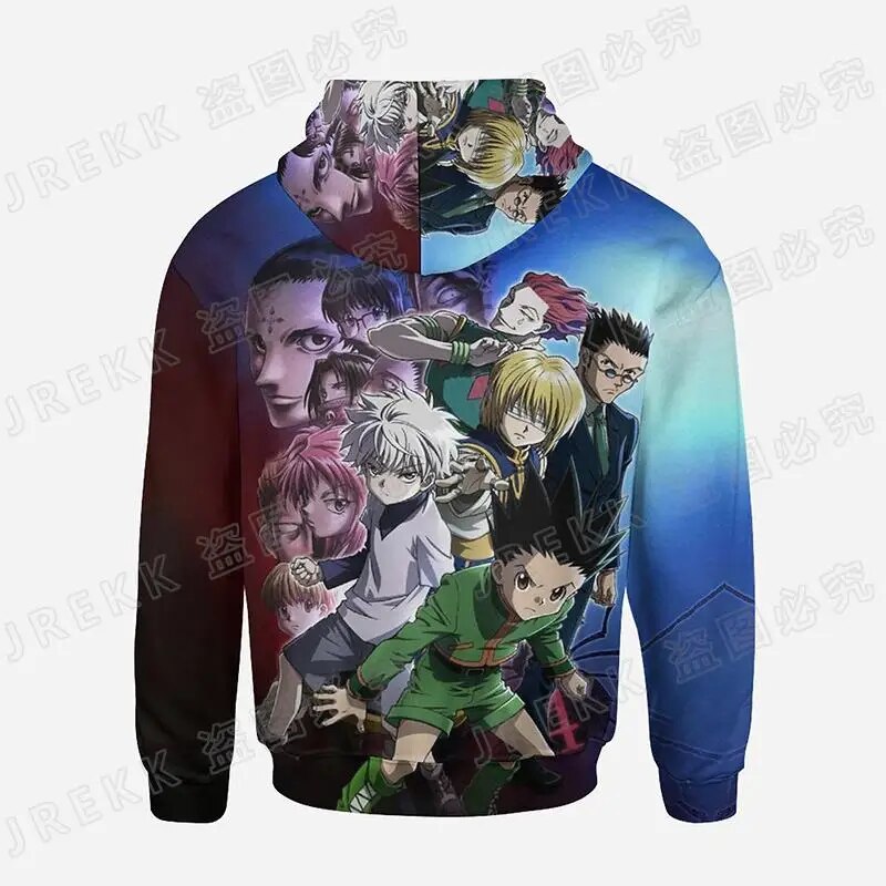 3d Printed Hisoka Anime Hoodie Hunter X Hunter Zipup For All Ages - 15