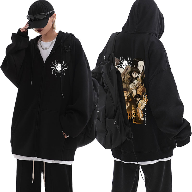 Hunter X Hunter Anime Oversized Zipper Hoodie Phantom Troupe Graphic Jacket - 8