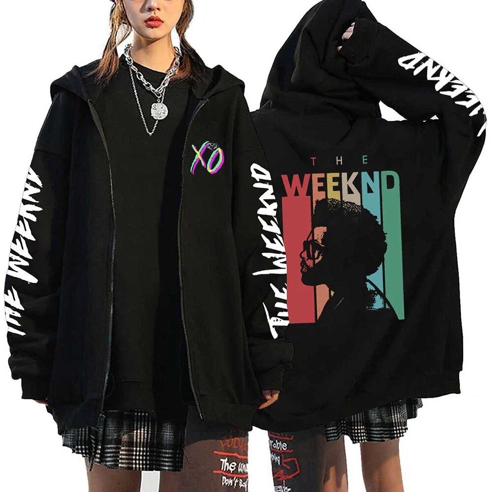 Unisex Y2k Hip Hop Rapper Print Streetwear Hoodie Oversized Zipup Jacket - 8