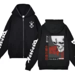 Unisex Berserk Anime Zipup Fleece Hoodie Y2k Oversized Streetwear Jacket - 3