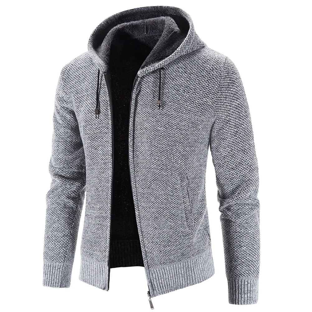 Mens Fleecelined Hooded Winter Jacket With Zipup Pockets - 15