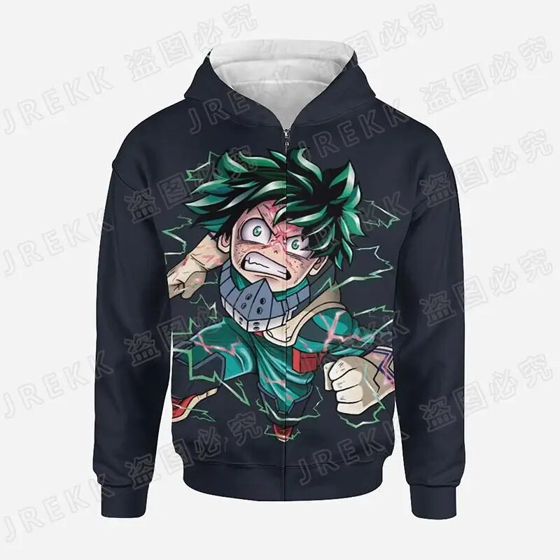 My Hero Academia 3d Print Unisex Zipup Hoodie Casual Anime Sweatshirt - 30