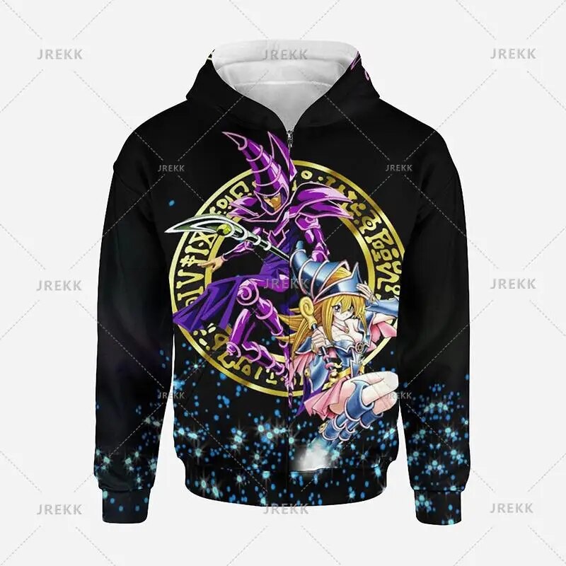 Anime 3d Printed Yu Gi Oh Mens Zipup Hoodie Long Sleeve Streetwear - 11