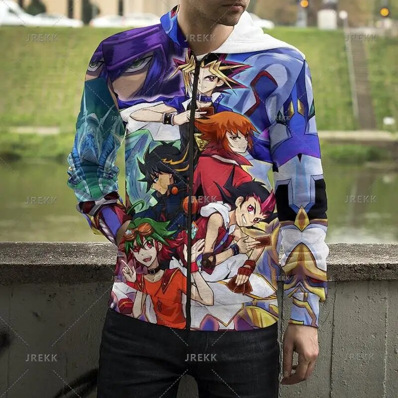 Anime 3d Printed Yu Gi Oh Mens Zipup Hoodie Long Sleeve Streetwear - 22