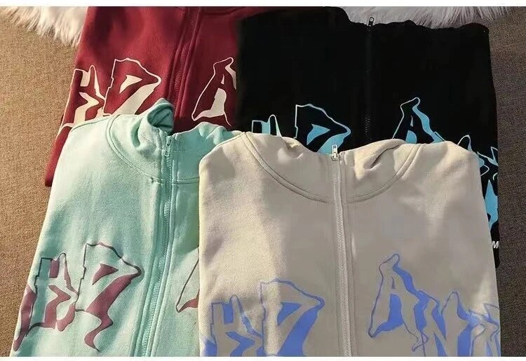 Y2k Unisex Zipup Hoodie Harajuku Streetwear Casual Grunge Sweatshirt - 10