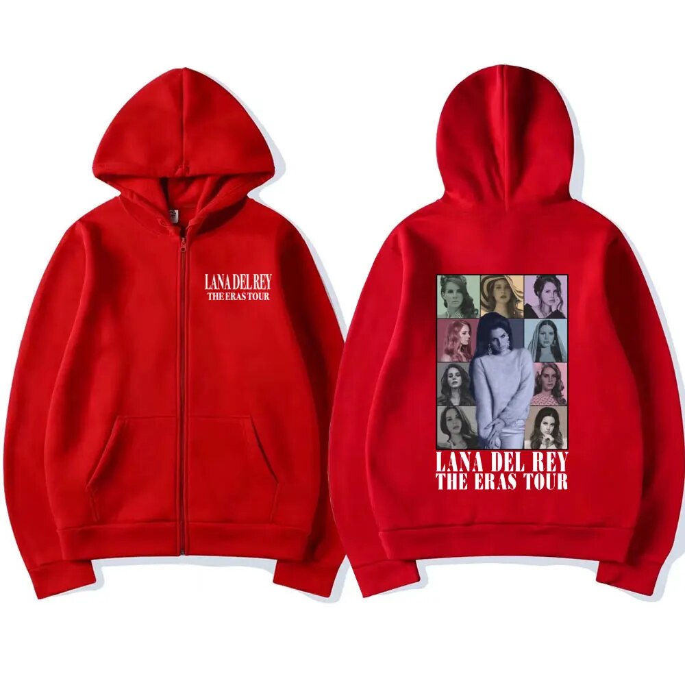 Lana Del Rey Hip Hop Tour Zipup Hoodies Oversized Sweatshirts For Men Women - 10