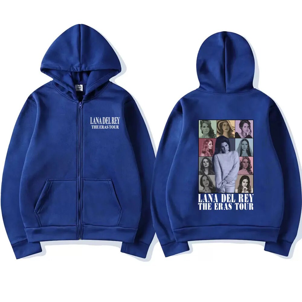 Lana Del Rey Hip Hop Tour Zipup Hoodies Oversized Sweatshirts For Men Women - 11