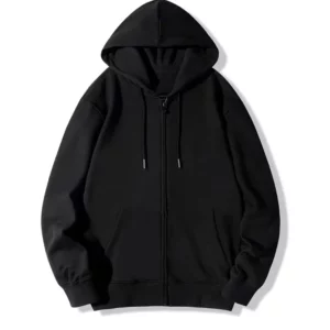 Mens Autumn Zipup Hoodie Classic Solid Color Cardigan Sweatshirt Coat - 1