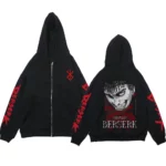 Berserk Guts Anime Print Zipup Hoodie Y2k Streetwear Fleece Jacket - 1