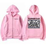 Vintage Gothic Rock Zipup Sweatshirt Unisex Oversized Hoodie With Doublesided Print - 6