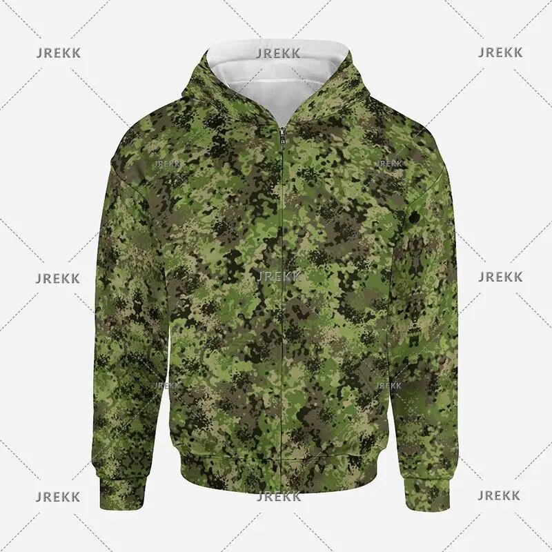 Mens 3d Military Camo Printed Zipup Hoodie Army Veteran Fashion - 8