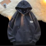 Unisex Korean Harajuku Hoodies Zipup Long Sleeve Casual Sweatshirt - 4