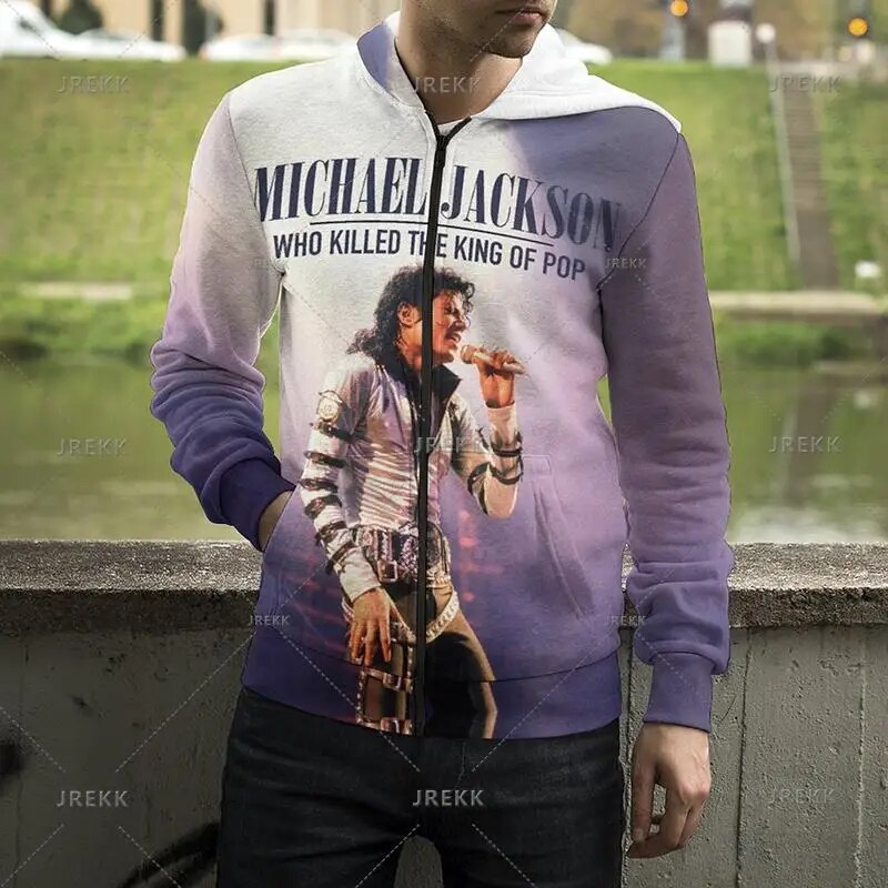 Unisex Michael Jackson Graphic Sweatshirt Retro Y2k Zipup Hoodie - 46