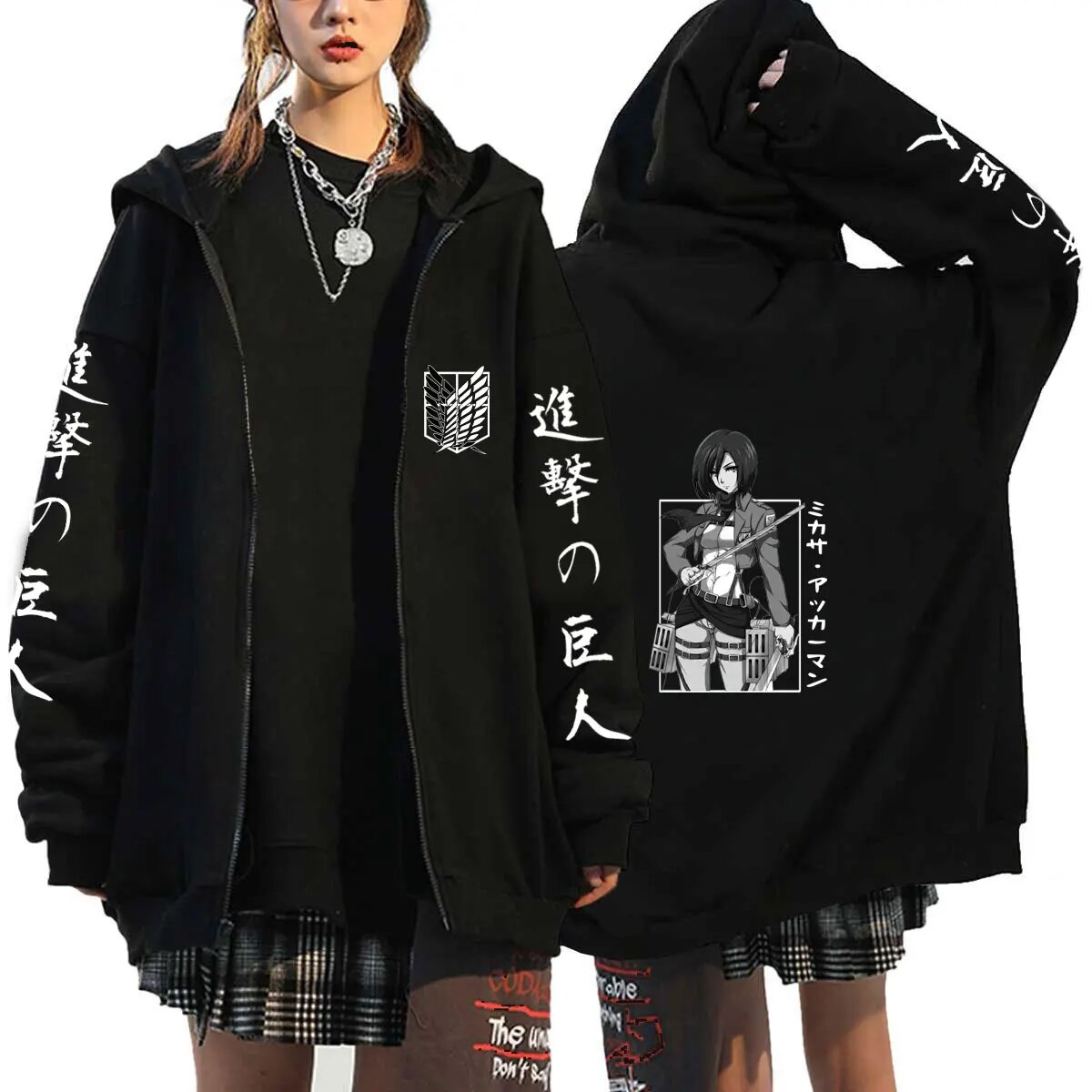 Attack On Titan Levi Ackerman Anime Zipup Hoodie Mens Cosplay Sportswear - 11