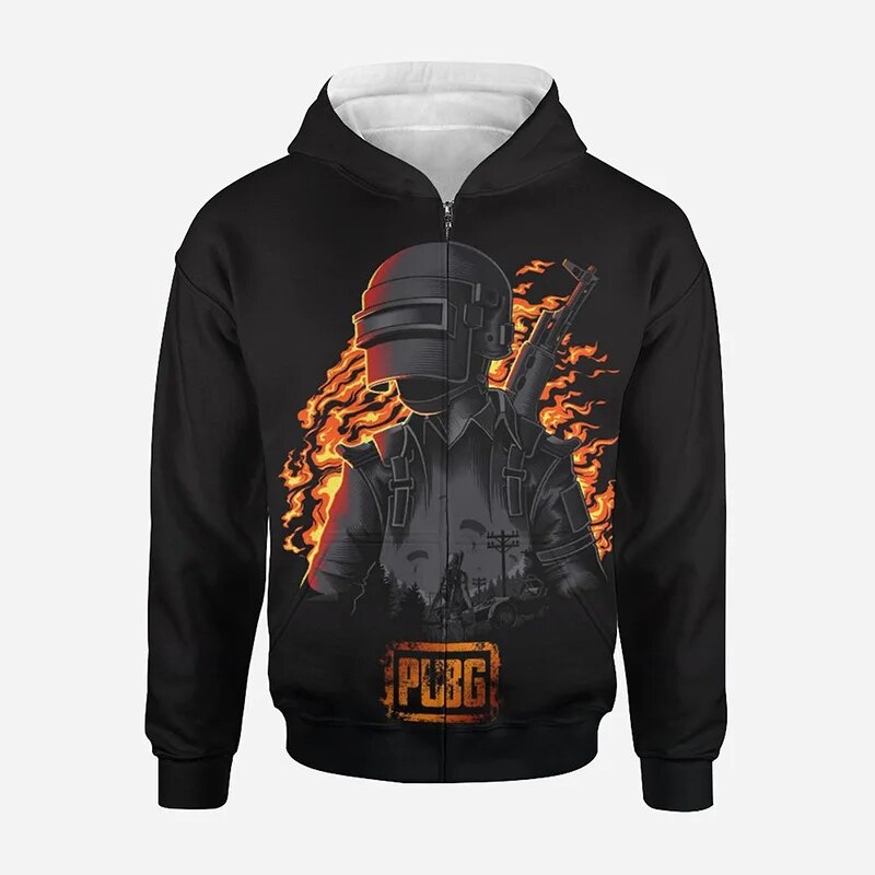 3d Printed Pubg Playerunknowns Battlegrounds Zipup Hoodie For Men Women - 26