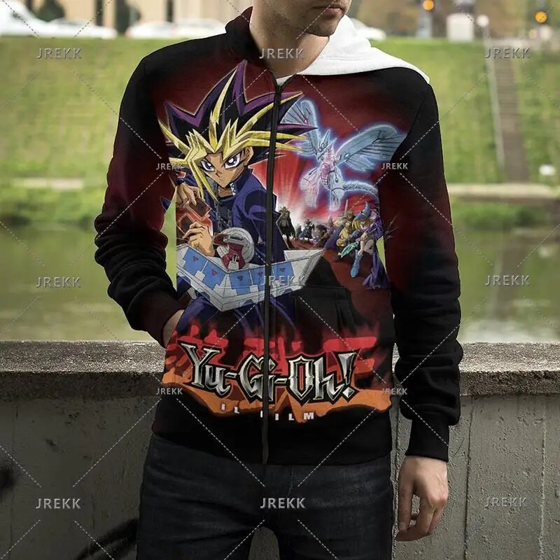 Yu Gi Oh 3d Anime Hoodie Manga Print Unisex Zipup Y2k Fashion - 10