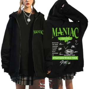 Unisex Kpop Stray Kids Maxident Hoodie Zipup Korean Harajuku Fashion Sweatshirt - 1