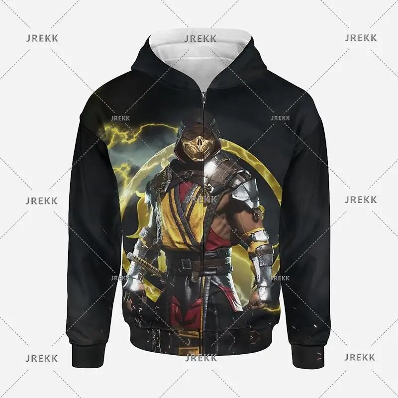 Mortal Kombat 3d Printed Zipup Unisex Hoodie Y2k Harajuku Fashion Pullover - 17