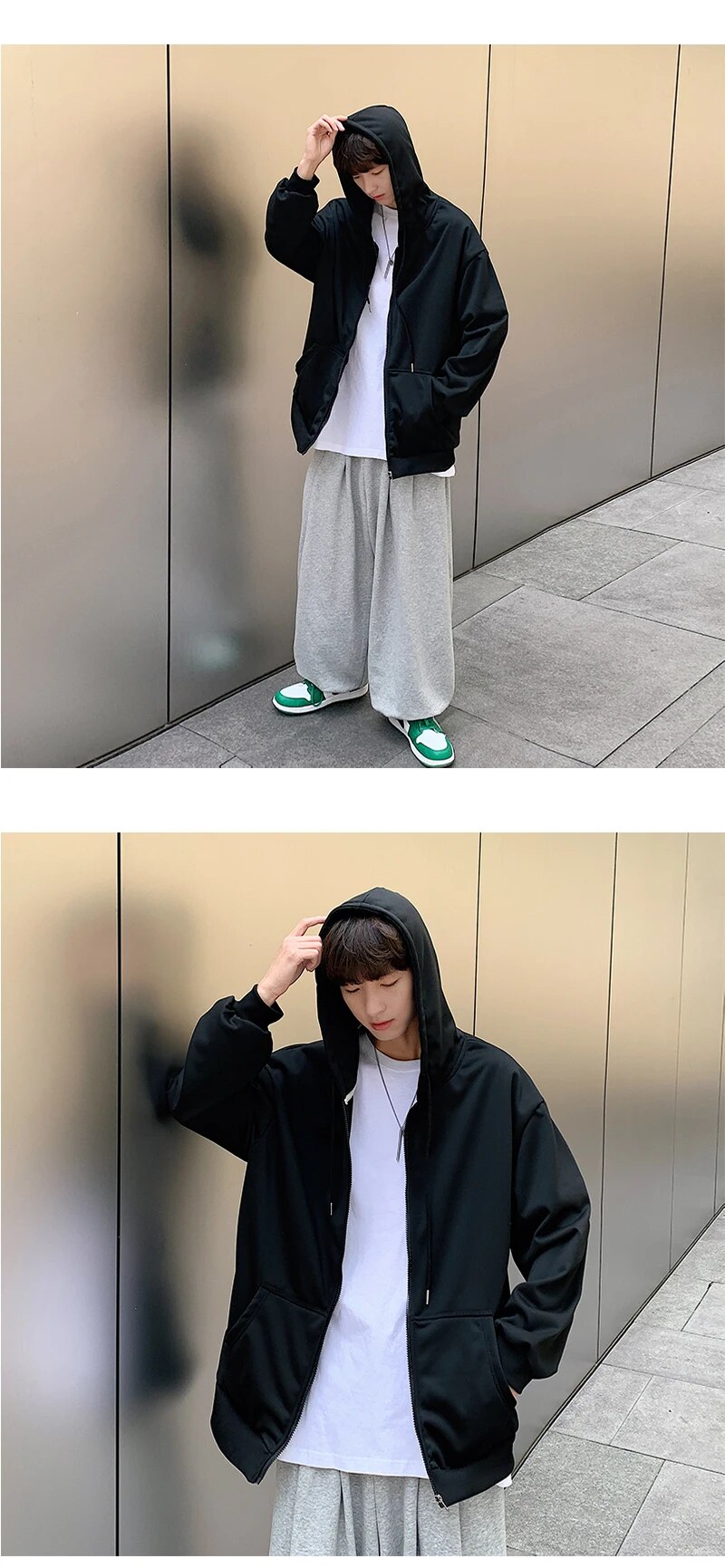 Mens Classic Solid Color Zipup Hoodie Sweatshirt Autumn Cardigan Jacket - 15