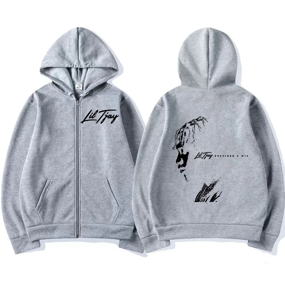 Lil Tjay Destined 2 Win Album Zip Hoodie Hip Hop Streetwear Sweatshirt - 13