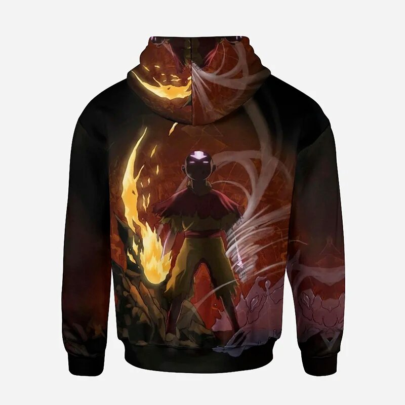 3d Avatar The Last Airbender Anime Hoodie Unisex Zipup Manga Print Pullover - 27