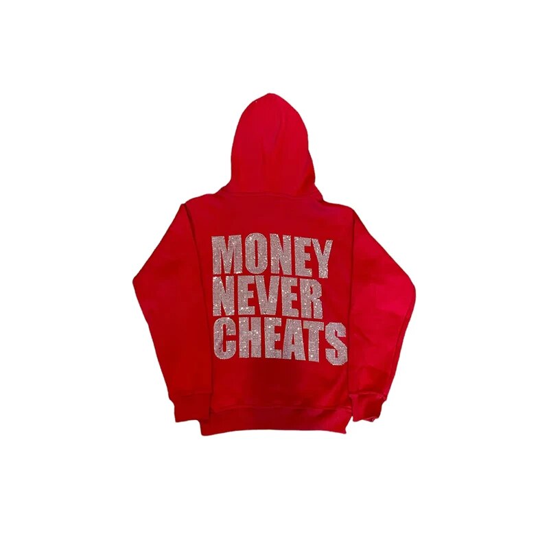 Y2k Gothic Punk Black Hoodie Oversized Zipup Sweatshirt With Rhinestone Letters - 20
