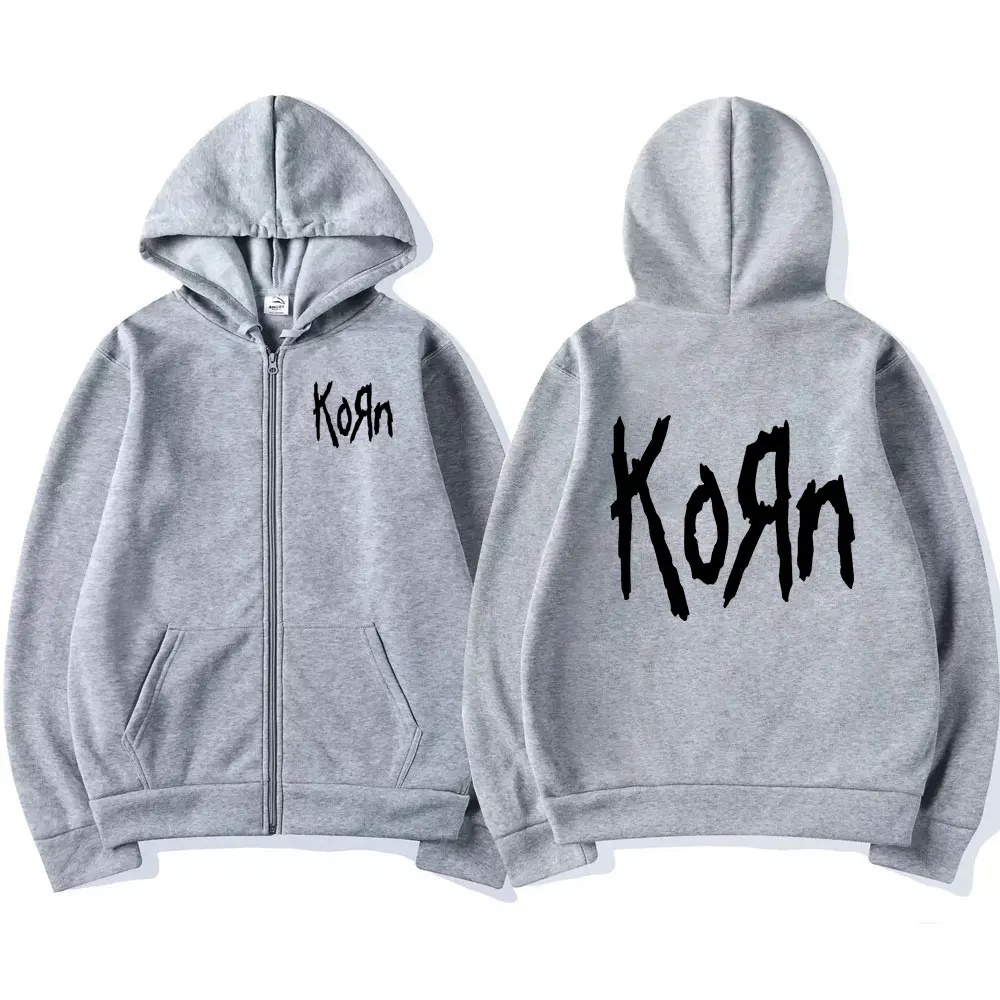 Korn Band Mens Gothic Metal Punk Zipup Hoodie Sweatshirt Jacket - 6