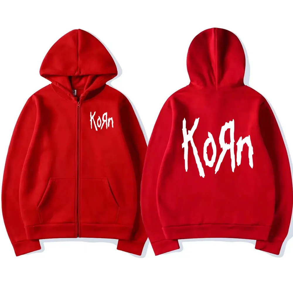 Korn Band Mens Gothic Metal Punk Zipup Hoodie Sweatshirt Jacket - 5