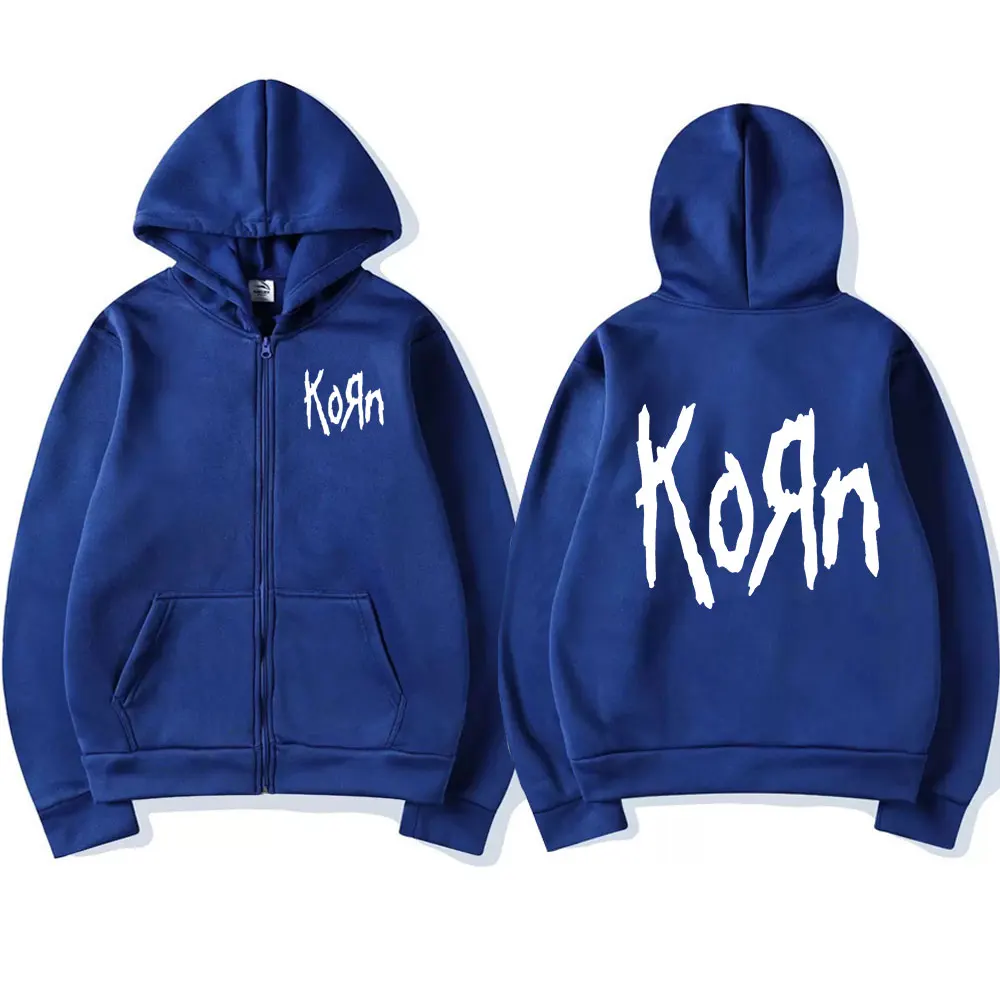 Korn Band Mens Gothic Metal Punk Zipup Hoodie Sweatshirt Jacket - 3
