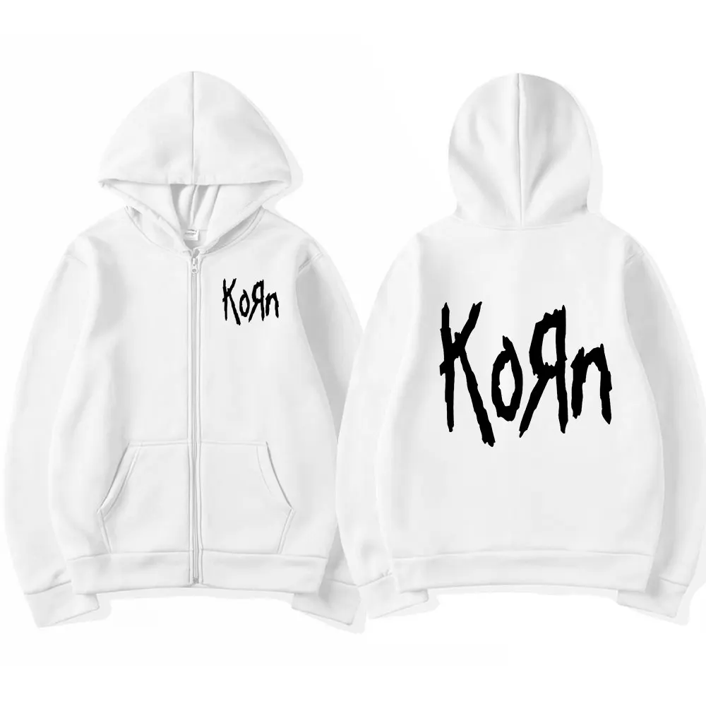 Korn Band Mens Gothic Metal Punk Zipup Hoodie Sweatshirt Jacket - 4