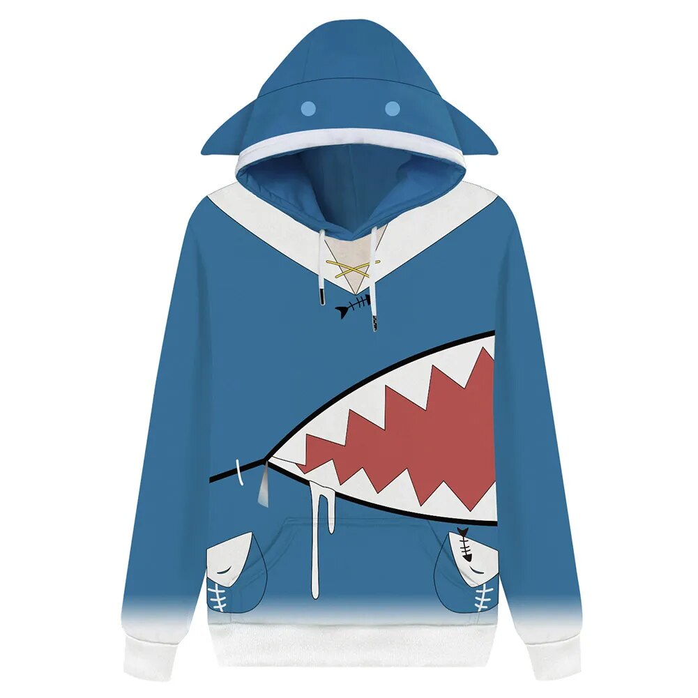 Gawr Gura Hololive English Vtuber 3d Printed Cosplay Hoodie Zipup Jacket - 10