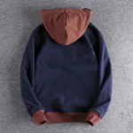 Mens Full Zip Fleeced Hoodie Loose Streetwear Warm Onepiece Sweatshirt - 4