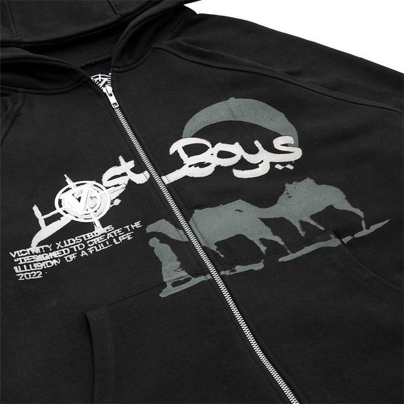 Mens Autumn Streetwear Hoodie Hip Hop Zip Sweatshirt Harajuku Style - 29