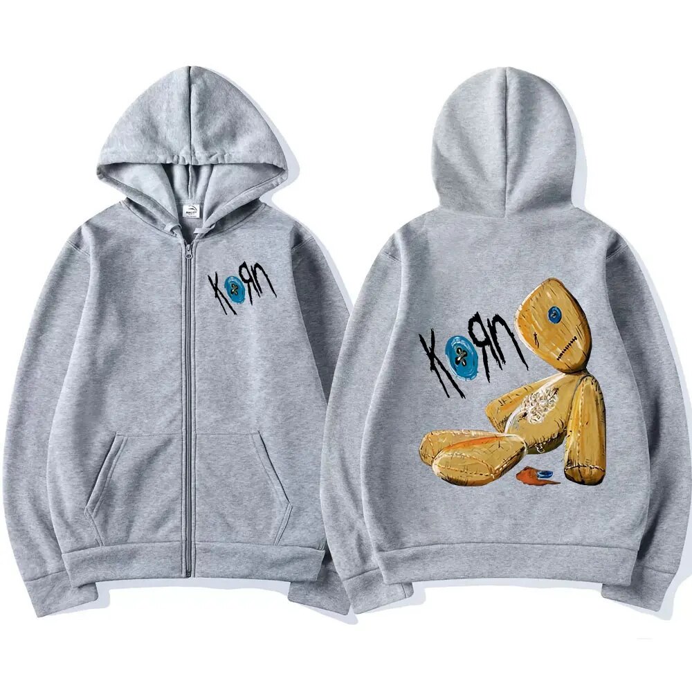 Korn Rock Band Vintage Black Zip Hoodie Unisex Streetwear Jacket - 13