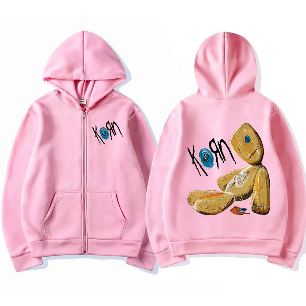 Korn Rock Band Vintage Black Zip Hoodie Unisex Streetwear Jacket - 4