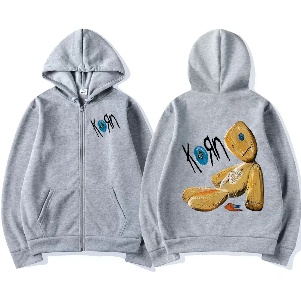 Korn Rock Band Vintage Black Zip Hoodie Unisex Streetwear Jacket - 6