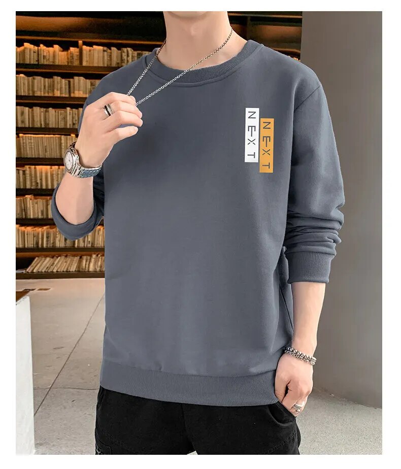 Mens Longsleeved Round Neck Pullover Sweater Autumnspring Underlay Tshirt - 21
