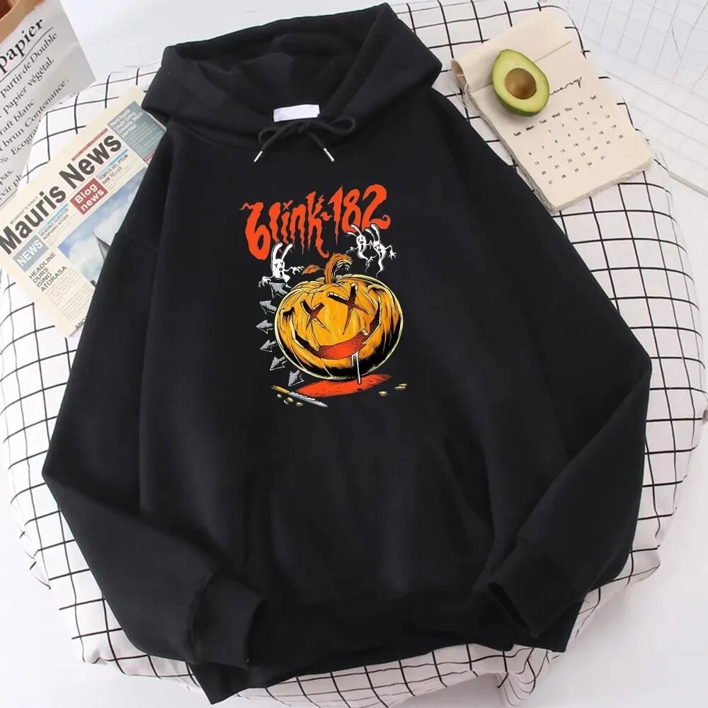 Blink 182 Halloween Pumpkin Graphic Hoodie Oversized Korean Fashion Sweatshirt - 15